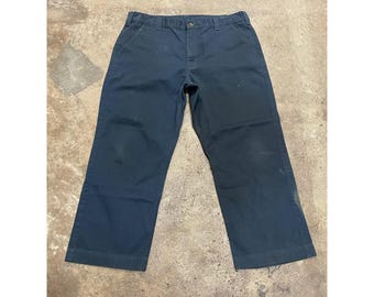 Carhartt Pants Mens 40x30 Navy Blended Twill Relaxed Fit Chino Work B290