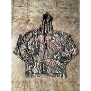 Mossy Oak Camouflage Pullover Hoodie Camo Sz XL Fleece Lined image 1