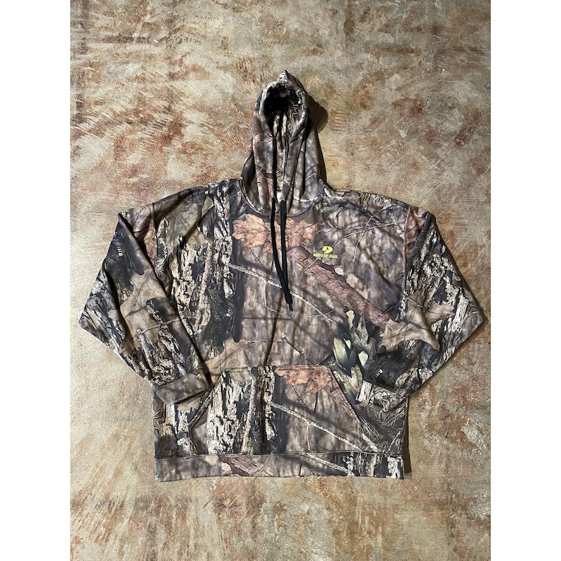 Mossy Oak Camouflage Pullover Hoodie Camo Sz XL Fleece Lined image 1