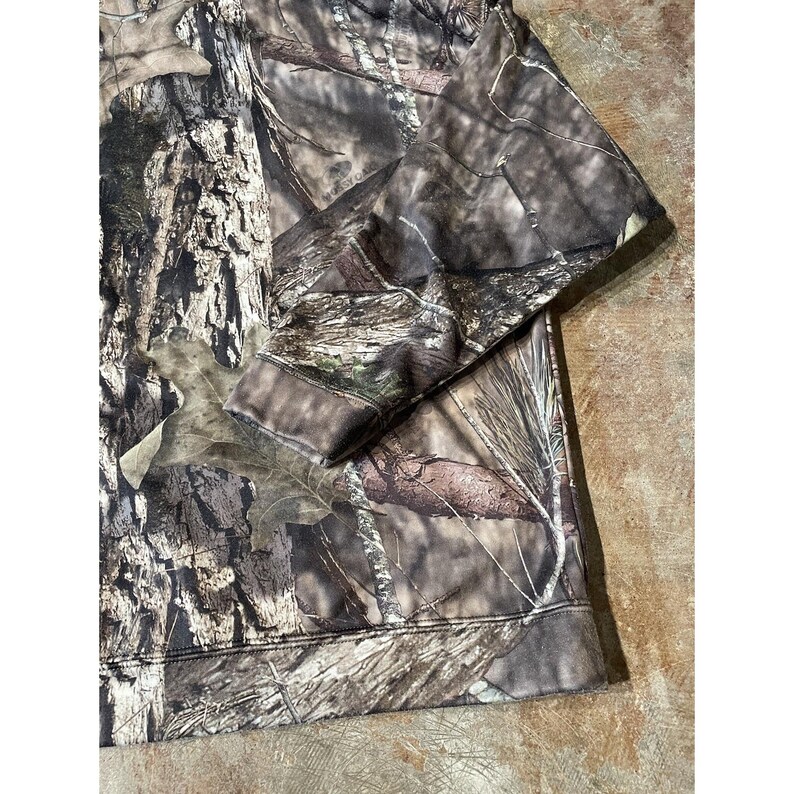 Mossy Oak Camouflage Pullover Hoodie Camo Sz XL Fleece Lined image 9