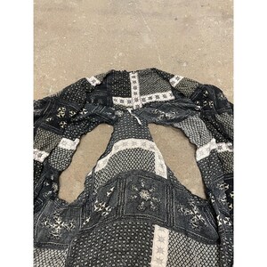 Free People 着物ジャケット レディース XS/S ブラック パッチワーク ボヘミアン オープンフロント 画像 3