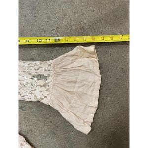 Free People Lace Dress Womens XS Pink Off Shoulder Boho Short Mini Bell Sleeve image 17