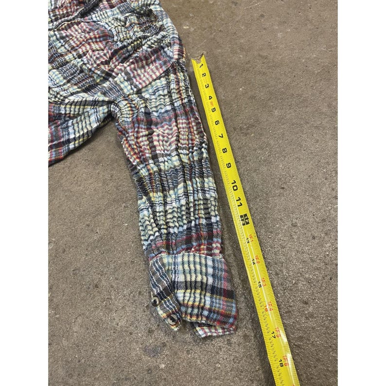 Free People Tunic Blouse Womens Medium Multicolor Plaid Button Front Boho image 14