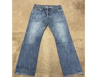 Levis 501 Jeans Mens 36x32 Blue Denim Original Fit Straight Leg Button Fly
