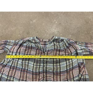 Free People Tunic Blouse Womens Medium Multicolor Plaid Button Front Boho image 17