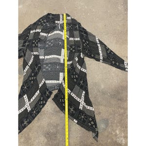 Free People 着物ジャケット レディース XS/S ブラック パッチワーク ボヘミアン オープンフロント 画像 10