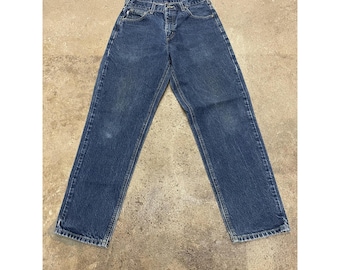 Carhartt Jeans Mens 31x28 Blue Denim Straight Leg Classic Workwear B113HDK
