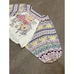 Free People Kimono Blouse Womens Small Multicolor Floral Square Neck OB1132539 image 3