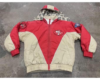 Vintage San Francisco 49ers Jacket Mens Medium Red NFL Football Pro Player 90s