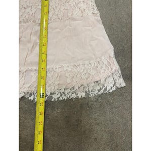 Free People Lace Dress Womens XS Pink Off Shoulder Boho Short Mini Bell Sleeve image 15