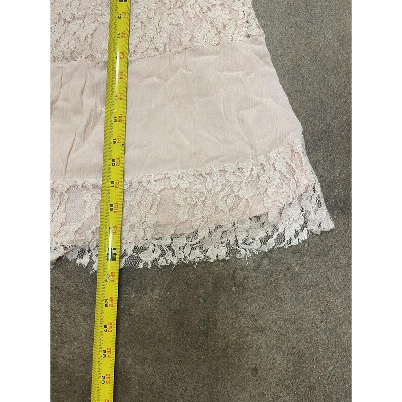 Free People Lace Dress Womens XS Pink Off Shoulder Boho Short Mini Bell Sleeve image 15