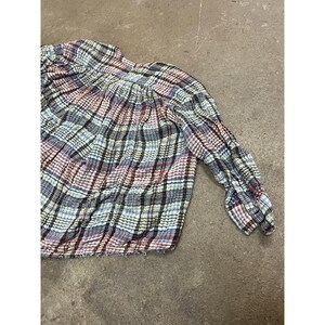 Free People Tunic Blouse Womens Medium Multicolor Plaid Button Front Boho image 10