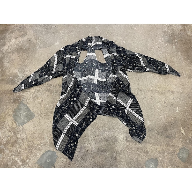 Free People 着物ジャケット レディース XS/S ブラック パッチワーク ボヘミアン オープンフロント 画像 1