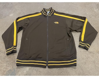 Vintage North Face Jacket Mens Large Brown Yellow 45 Series Track Full Zip 2000s
