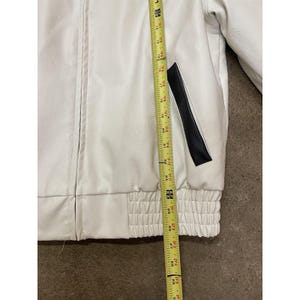 BDG Urban Outfitters Jacket Mens Small White Yellow Black Faux Leather Bomber image 20