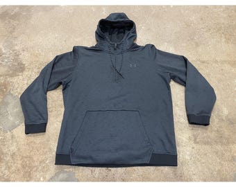 Under Armour Hoodie Mens 2XL Gray ColdGear 1/4 Zip Fleece Kangaroo Pocket Warm