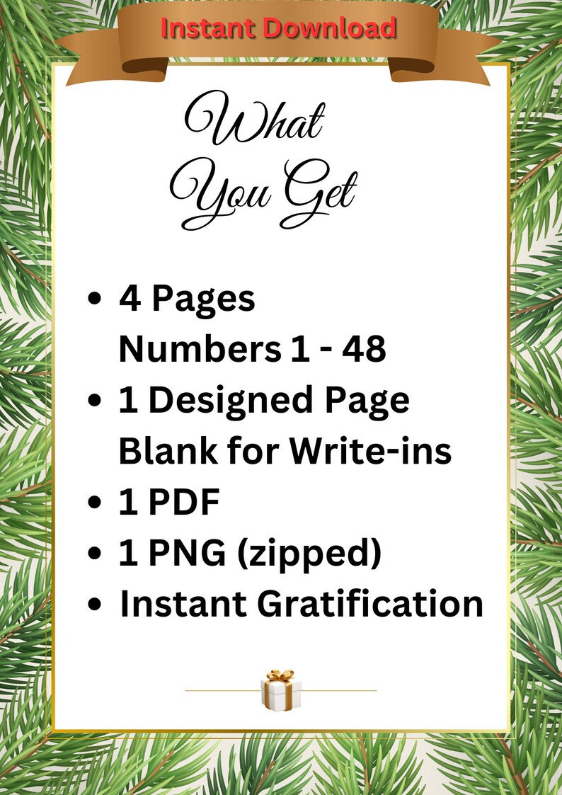 White Elephant Gift Exchange Numbers Etsy