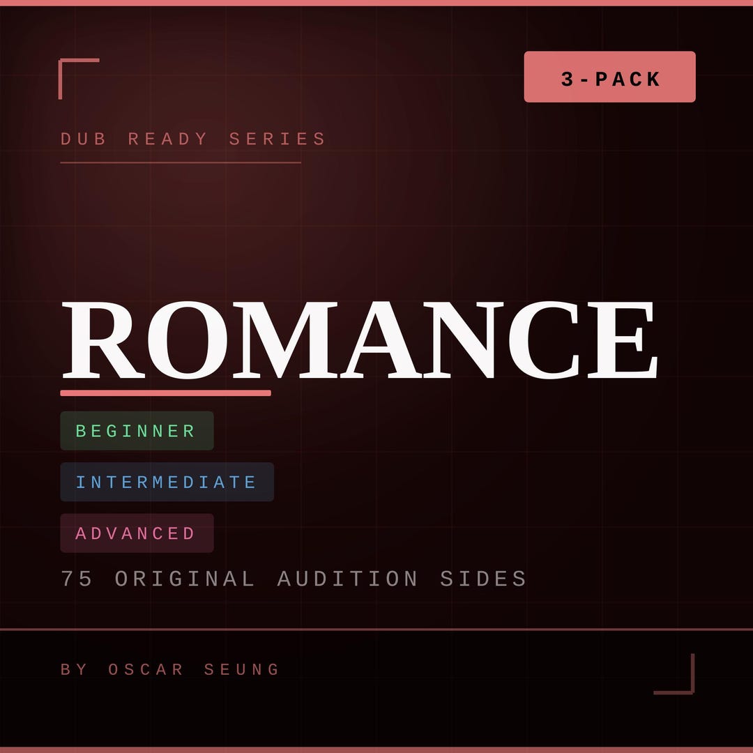 ROMANCE 75 Anime Voice Acting Practice Scripts, Audition Sides, VA ...