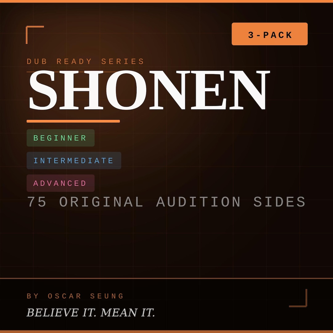 Shonen Anime Voice Actor Audition Scripts (beginner to Advanced) - Etsy