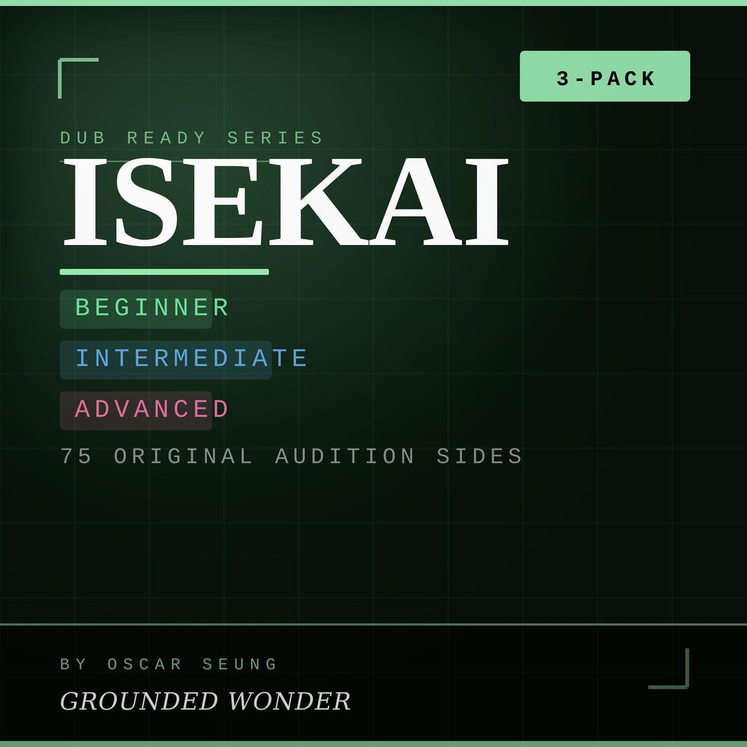 Isekai 75 Anime Voice Acting Practice Scripts, Audition Sides, VA ...