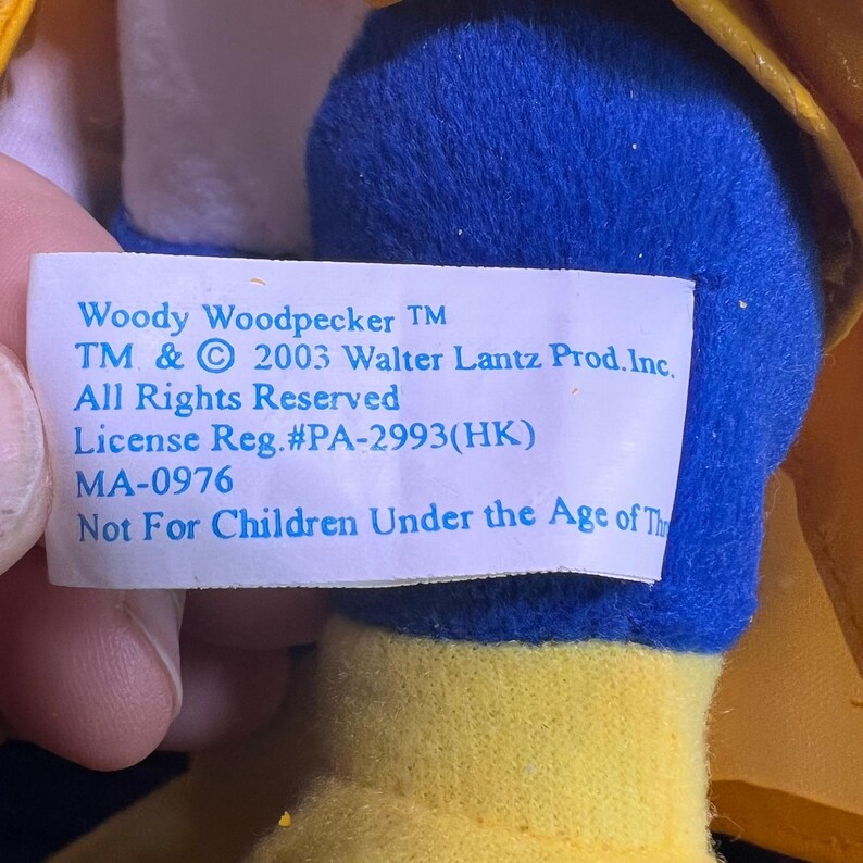Toy Network 14" Woody Woodpecker Firefighter Plush Yellow 2003 Vintage Toy Bild 6