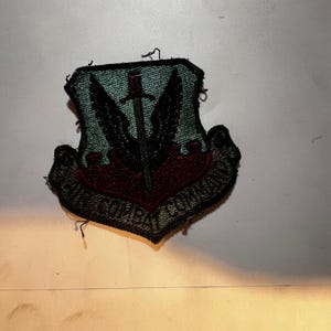 Air Combat Command Patch Blue Red Military Winged Sword Insignia