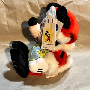 Disney 9in Mickey Mouse Plush Red Santa 1999 Commemorative Globe NWT Bild 5