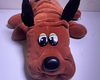 Pound Puppies Large Plush Dog Brown Black Spotted Retro Stuffed Animal Toy