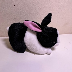 Ty Checkers Beanie Baby Black White Dutch Rabbit Plush Toy 2000