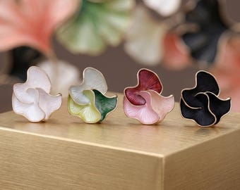 Magnetische broche geëmailleerd roos, Franse vintage bloemenspeld, minimalistische tasbedel bloemen