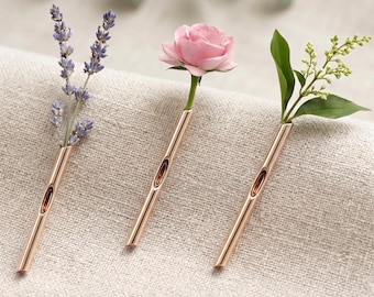 Rose Gold Mini Vase Anstecknadel - Minimalistisches Blumen Accessoire (8,2 Zoll)