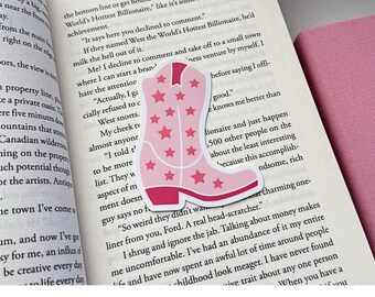 Pink Cowgirl Boot Sticker | Girly Western Cowboy Boot for Water Bottle, Laptop, Journal | Cowboy Romance Lover Gift