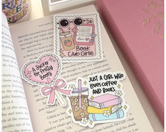 Book Club Girlie Sticker Pack | Cozy Reading, Coffee, Books Stickers