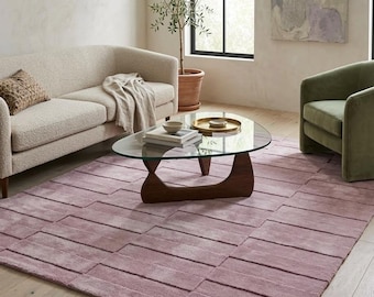 Alfombra rosa palo, de lana tejida a mano, moderna, de diseño asimétrico, alfombra para sala de estar, dormitorio, pasillo, estilo marroquí.