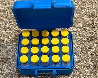 20 Vial 3ml Storage Box – Durable PETG Organizer with TPU Gasket, Many Colors
