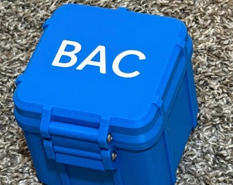 Hospira BAC Water Storage - Durable PETG and TPU85a Seal - Multiple Sizes, Colors, and Lettering