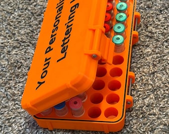 CUSTOM Lettering- 50 Vial Storage Box for 3ml Vials – Durable PETG with TPU Gasket