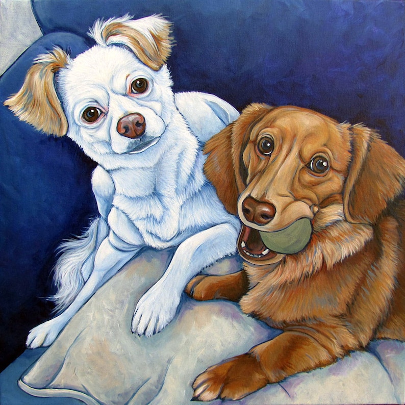 24 x 24 Custom Pet Portrait Painting in Acrylic on Etsy