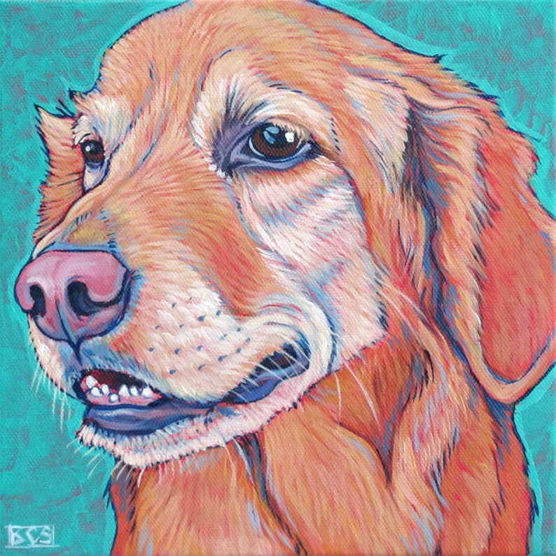 Custom Pet Portrait Painting 8 x 8 in Acrylic on Etsy