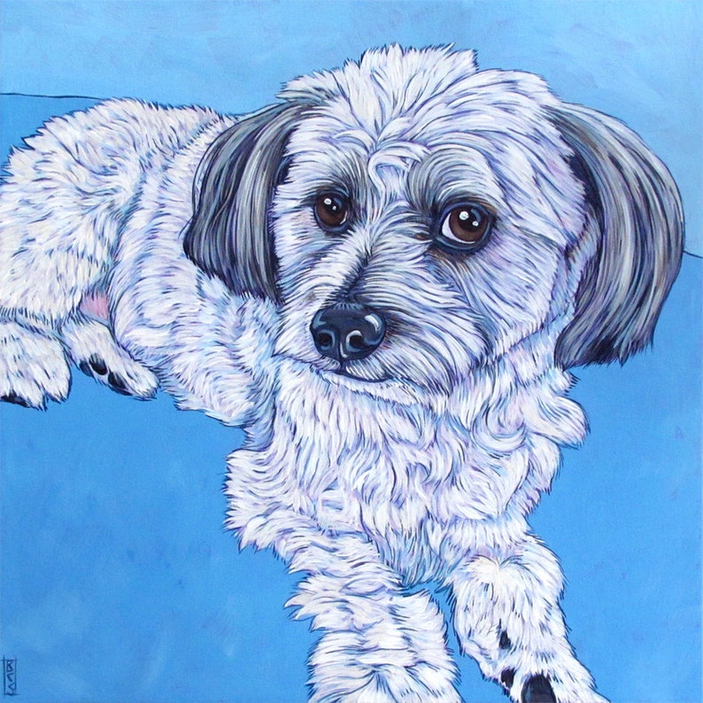 16 x 16 Pet Portrait Painting in Acrylic on Canvas Etsy
