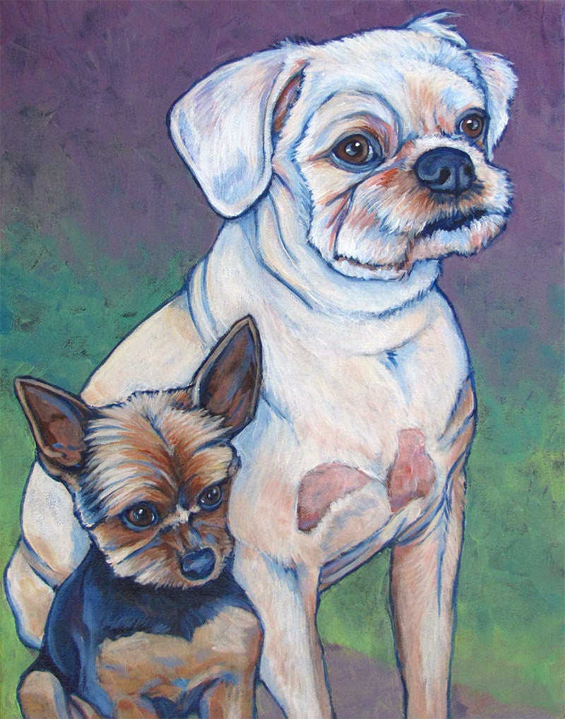 11 x 14 Custom Pet Portrait Painting in Acrylic on Etsy
