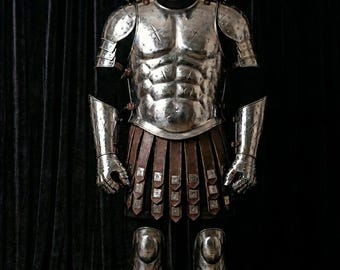 Draagbaar Spartaans pantser, stalen Griekse krijgerkostuum, middeleeuws gevechtspantser, Leonidas-cosplayuitrusting
