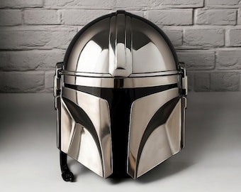 Mandalorian Beskar Helmet Handmade Star Wars Inspired Steel Helmet, Bounty Hunter Armor, Cosplay Wearable Prop, Din Djarin Style