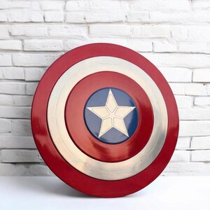 Metal Captain America Shield Avengers Replica Handmade Superhero Shield, Cosplay Prop, Marvel Inspired Collectible, Display Gift image 2