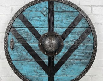 Lagertha Viking Shield, Handcrafted Wooden Norse Warrior Prop, Medieval Wall Decor