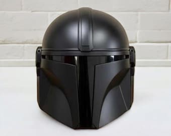 Casco Mandalorian Black Series – Casco de cosplay inspirado en Star Wars – Máscara de armadura de metal hecha a mano – Réplica de casco de cazarrecompensas