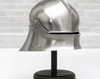 Casco de acero calibre 18 hecho a mano / Armadura de caballero usable