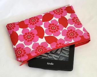 Kindle Sleeve, Padded Book Sleeve, Fabric eReader Case, iPad Mini Cover, Handmade Protective Pouch