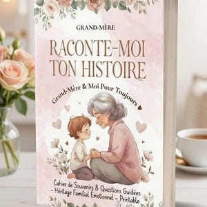 Grand-Mère Raconte-Moi Ton Histoire | 160 Questions | Cahier Souvenirs & Questions Guidées | Printable