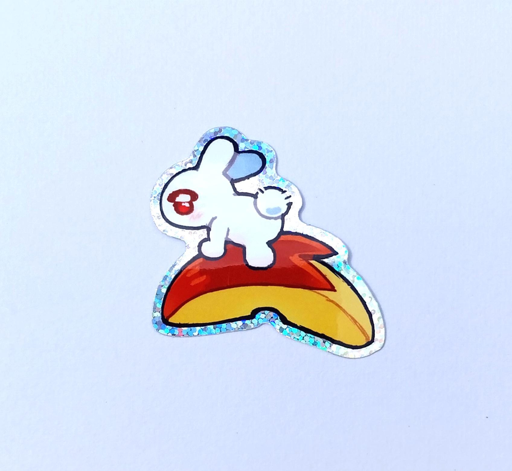 Apple Logo Rabbit Apple Rabbit Glitter Sticker - Etsy